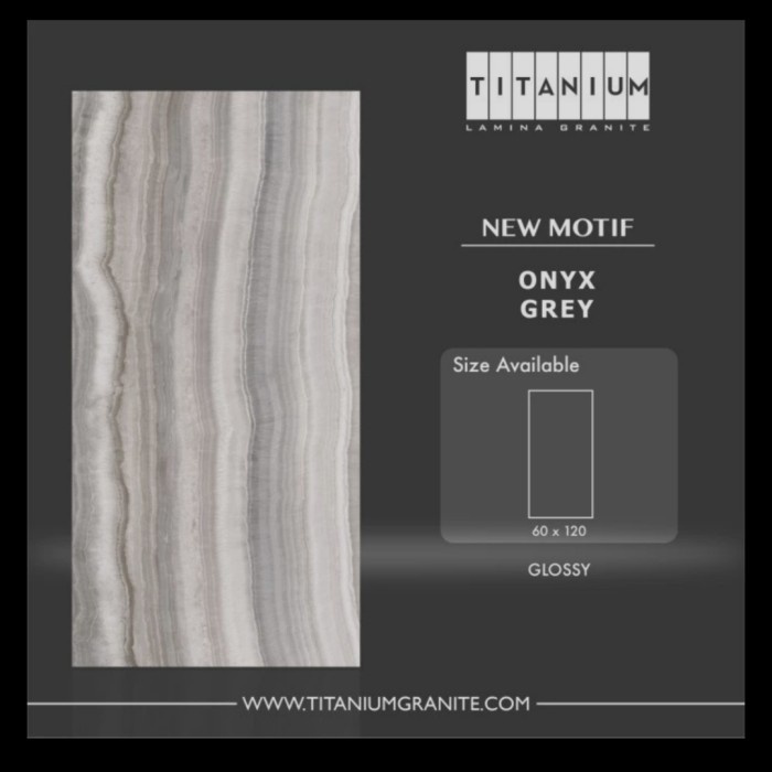 Granit Titanium LAMINA GRANIT Onyx Grey 60x120 Glossy
