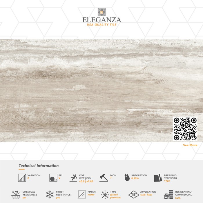 Granit Eleganza Granite Tile Coral White Matte FW126023 60 x 120 cm