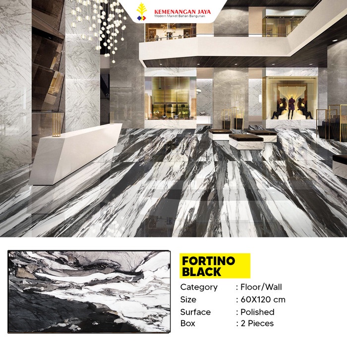 GRANIT MURAH SANDIMAS FORTINO BLACK 60X120 KW 1