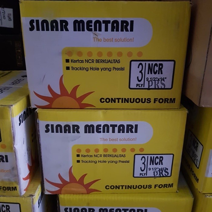 

Promo Continous Form Mentari 1/2 A4 3 Ply Isi 1000 Sheet Cod