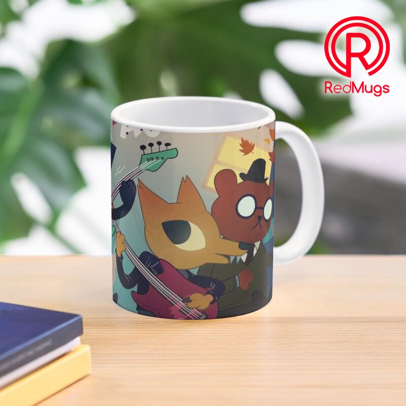 Mug Kopi Night in the woods weird autumn poster HD Classic Mug