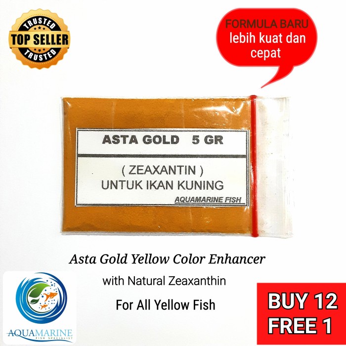 Promo Gila Asta Gold Zeaxanthin ikan kuning yellow fish warna cichlid louhan koi