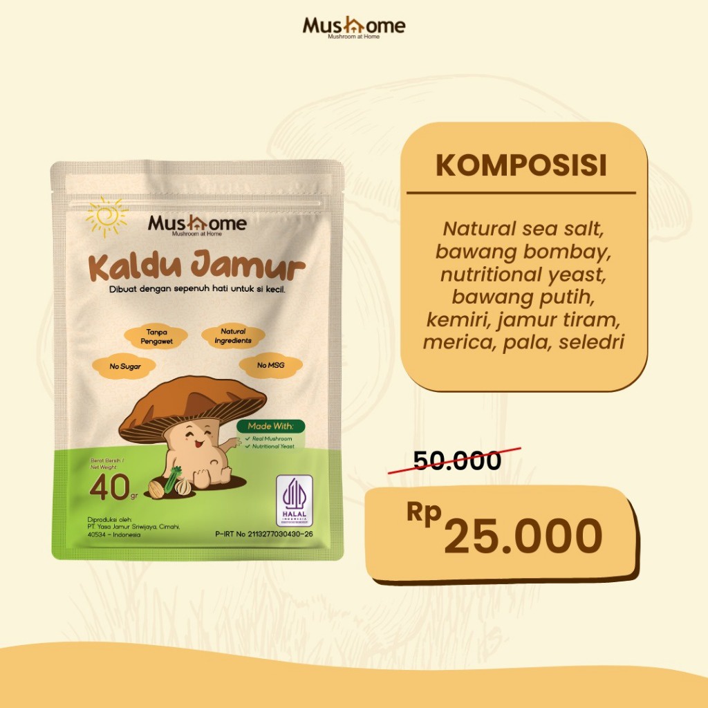 

Kaldu Jamur MPASI NON MSG - Mushome - Rendah Kalori & Lebih Sehat Bayi Sehat