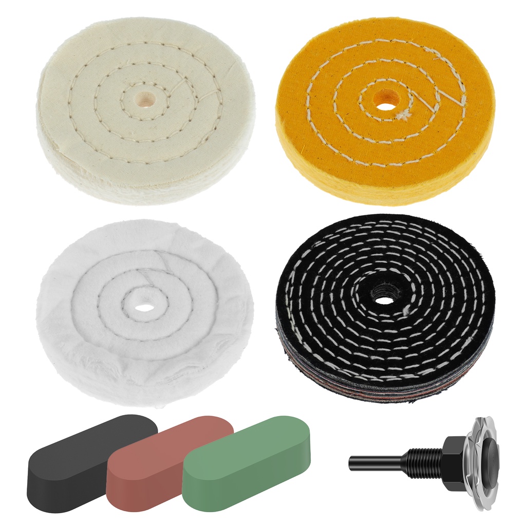 Buffing Polishing Wheel Kit Reusable Polishing Compound Kit with Shank Soft Polishing Pads Durable M