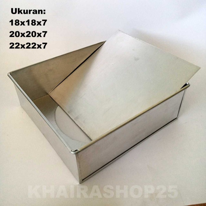 Loyang cake persegi bongkar pasang Loyang kotak 20x20 cm tinggi 7 cm