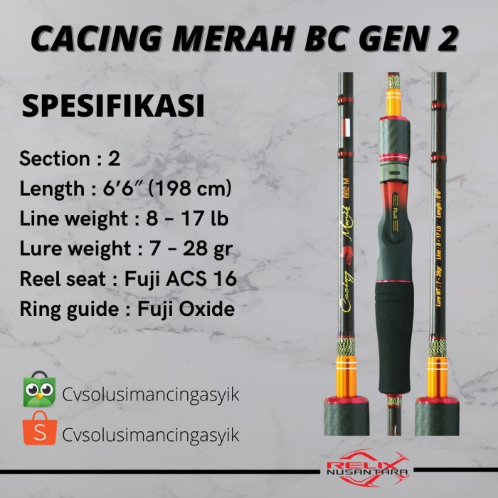 Joran Cacing Merah Gen 2 Bc Relix Nusantara