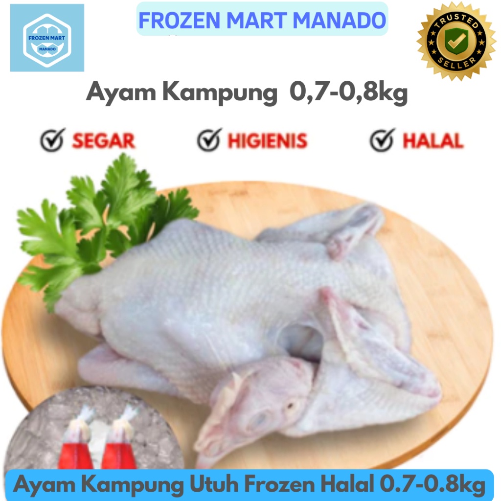 

Ayam Kampung Utuh Frozen Halal 0.7-0.8kg - Frozen Mart Manado (Frozen Food Manado)