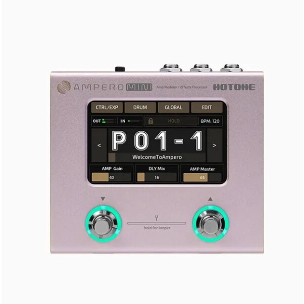 Hotone ampero mini ultra compact amp modeler & effects processor with