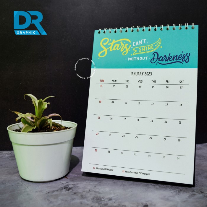 

[tmr] - Kalender Goals 2023 Kalender Meja Desk Calendar Duduk Quotes DrGraph