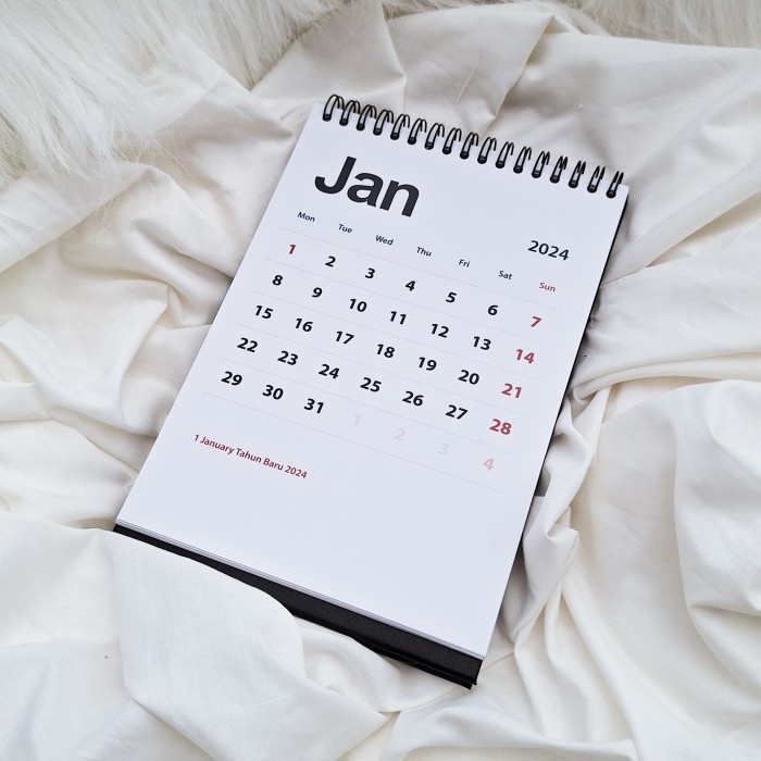 

[tmr] - Kalender Meja Simple White Plain Premium Aesthetic