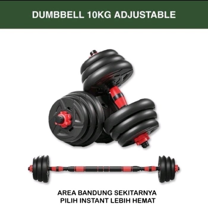 DUMBLE SET 10 KG ADJUSTABLE DUMBELL BISA DI ATUR DUMBLEE BARBEL 10kg