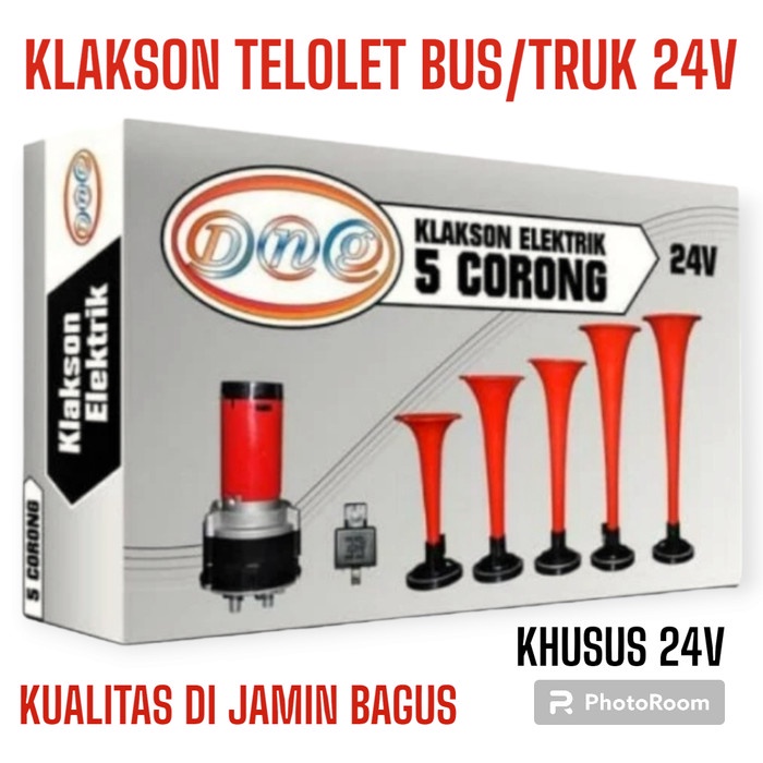 Klakson Elektrik Telolet Bus Truk 5 Corong 24V Termurah