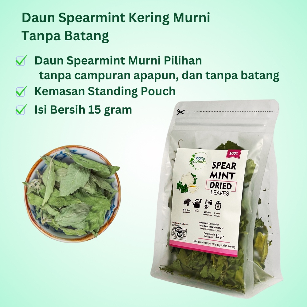

Premium Dried Spearmint Leaves, Teh Daun Mint Murni, Hormon Seimbang & Bebas Jerawat Secara Alami