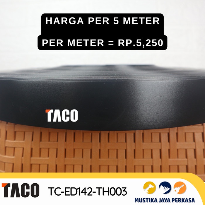 JJyoi- EDGING HPL TACO TH 003 AA 42mm x 1 HITAM DOFF Bukan Glossy Putih
