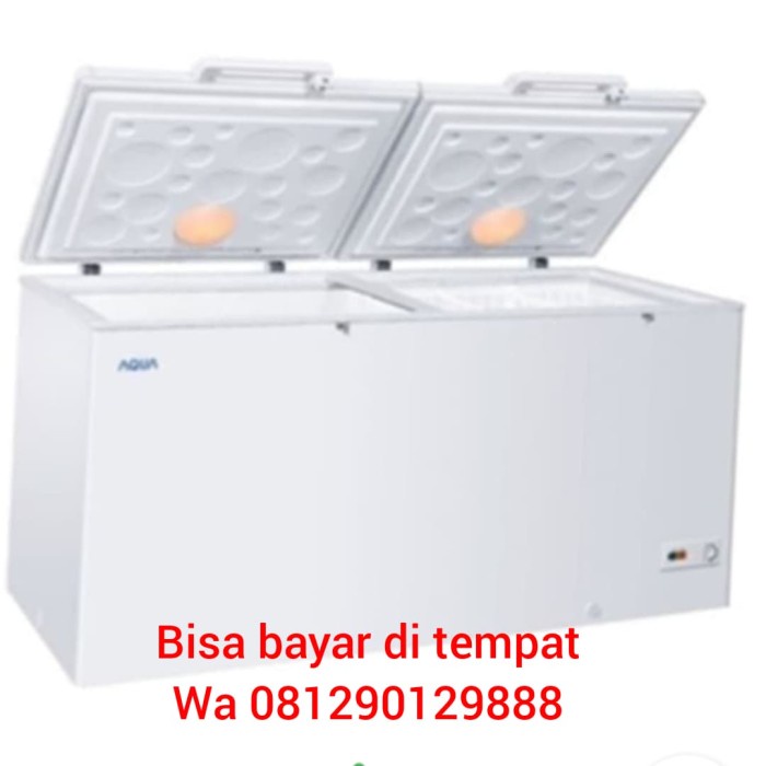 CHEST FREEZER AQUA SANYO AQF-450/FREEZER BOX AQUA AQF 450. TERMURAH