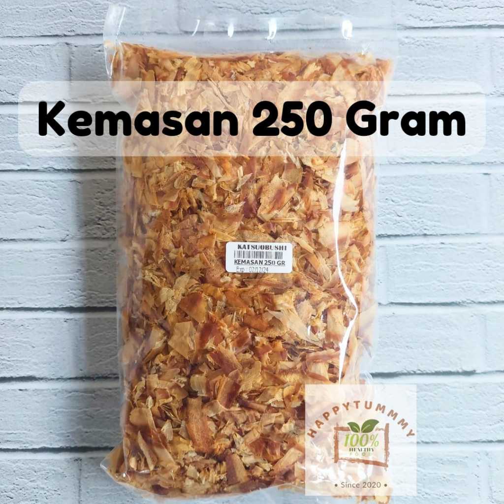 

HPT - KATSUOBUSHI 250 GRAM HALAL Shaved Bonito Flakes/Katsuo Bushi Serutan Ikan Cakalang Asap Serut