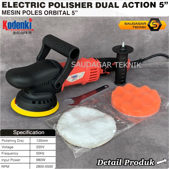 Mesin Poles Mobil Dual Action Variable Speed Polisher 5" Dual Action