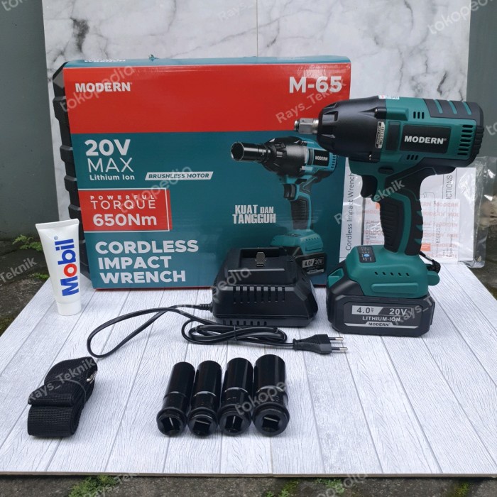 Cordless Impact Wrench Modern M65 Pembuka baut Modern M-65 Bor Baterai