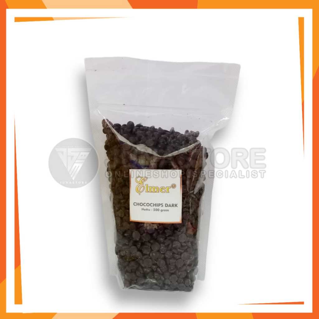 

Elmer Dark & White Choco Chip Kerucut kemasan REPACK 500gr Chocolate Chips