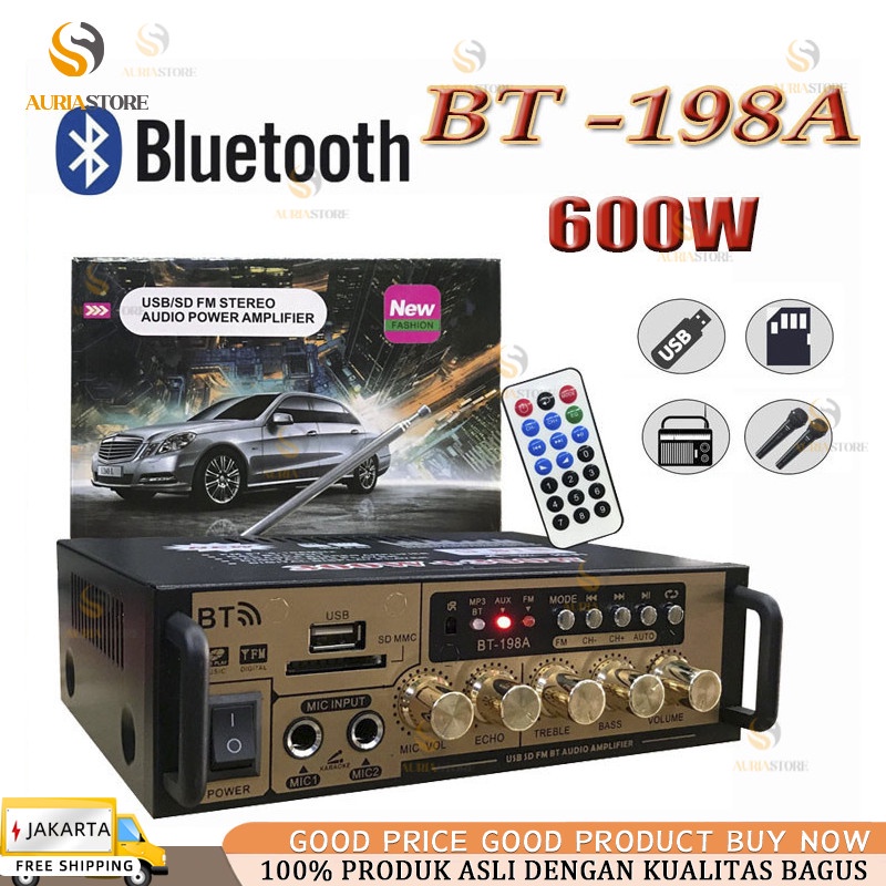 600W BT-198E Amplifier Karaoke Bluetooth Power Amplifier Power Amplifier Wireless Bluetooth Kerndy