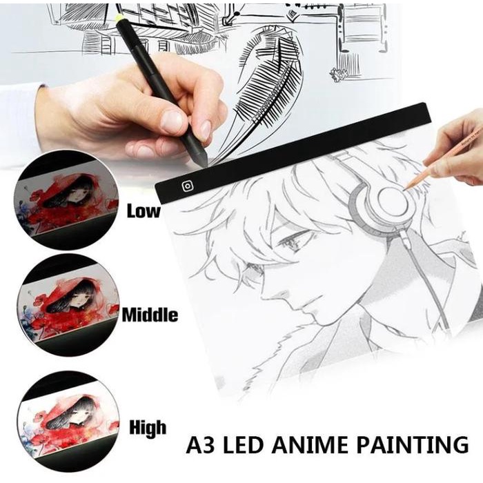 Cod Tablet Gambar Papan Jiplak Tipis Portabel Papan Lampu Led Tracer A3 A4 Tablet Gambar Digital