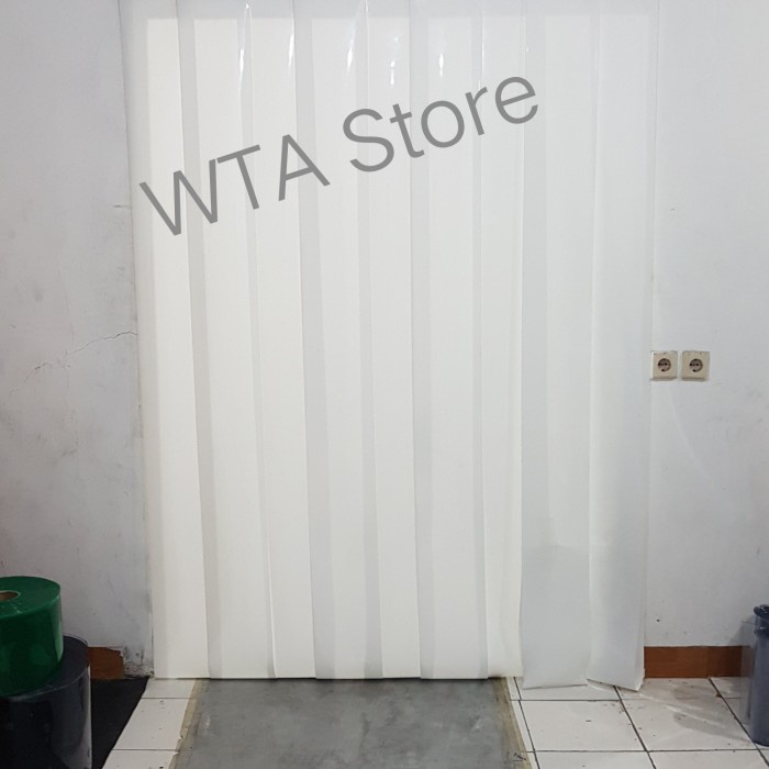 TIRAI PVC STRIP CURTAIN/GORDEN TIRAI PLASTIK per roll Putih Susu