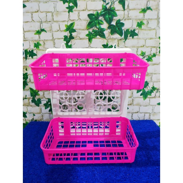 FREE ONGKIR RAK PLASTIK 2 SUSUN YS RAK KOSMETIK RAK DAPUR RAK SERBAGUNA RAK GANTUNG TEMPEL DINDING