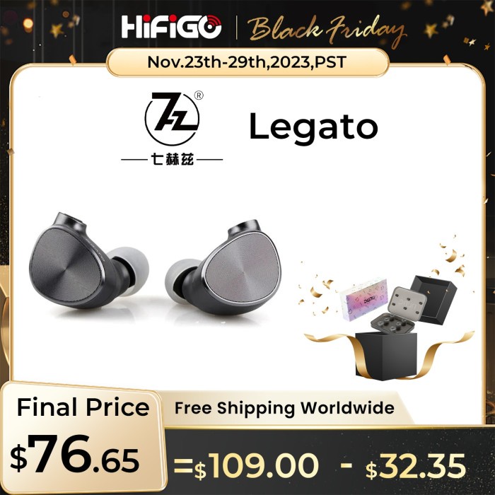 7HZ Legato Dual Dynamic Drivers IEMs In-Ear Monitors Earphones HiFi