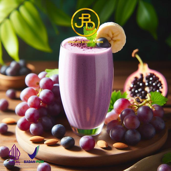 

Bubuk Minuman Premium Varian Buah Rasa Grape 1Kg Jakarta Bubble Drink Powder Ice Anggur Susu New