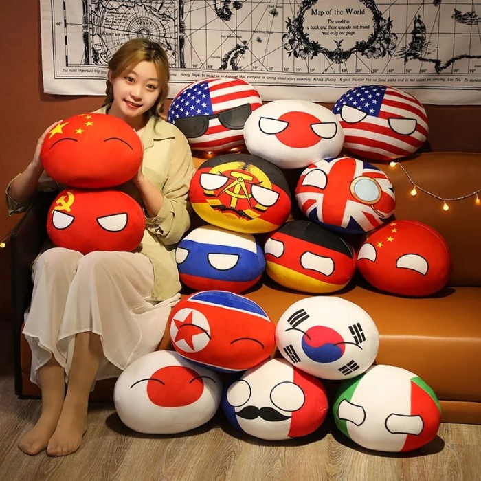 Hot 10/30/50cm Polandball Country Ball Toy Plush Pendant Plush Doll
