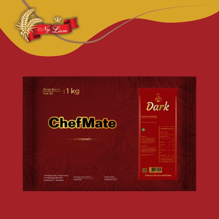 

Ready" Chefmate Dark Chocolate Compound / Cokelat Hitam 1 Kg