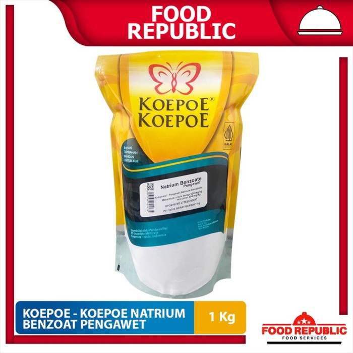 

Ready" Koepoe Koepoe Natrium Benzoat 1 Kg Pengawet Makanan Minuman Halal