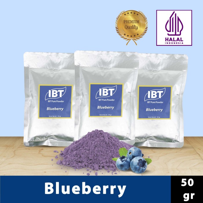 

Ready" Pure Blueberry Powder Murni Bubuk Bluberi Import Makanan Kue 50 Gr