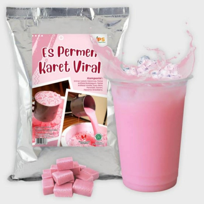 

Ready" Bubuk Minuman Es Permen Karet Viral 1Kg