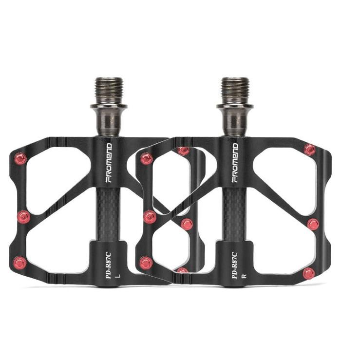 Promend R87C Pedal Sepeda Roadbike Mtb 3 Sealed Bearing Ultralight Flat Wide Pedals Carbon Axis Tube