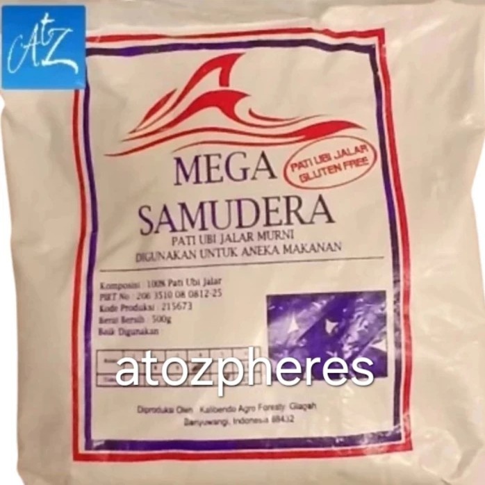 

Ready" Tepung Pati Ubi Jalar 100% Murni Bebas Gluten Free Mega Samudera Samudra 500G