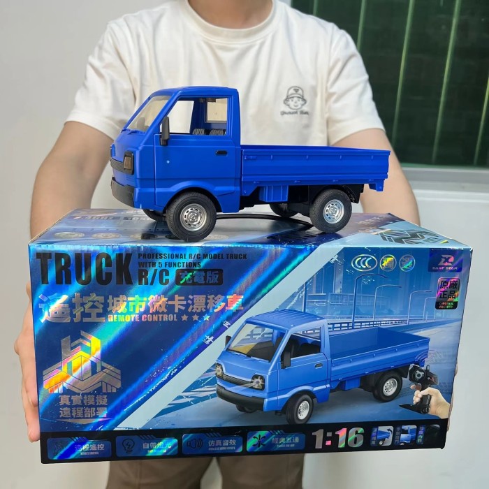 RC Car 1:16 D12 Simulation Drift Climbing Truck Led Light Haul Cargo