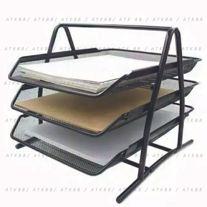 

BARANG TERLARIS Letter Tray / Rak Surat Besi 3 Susun V-tec