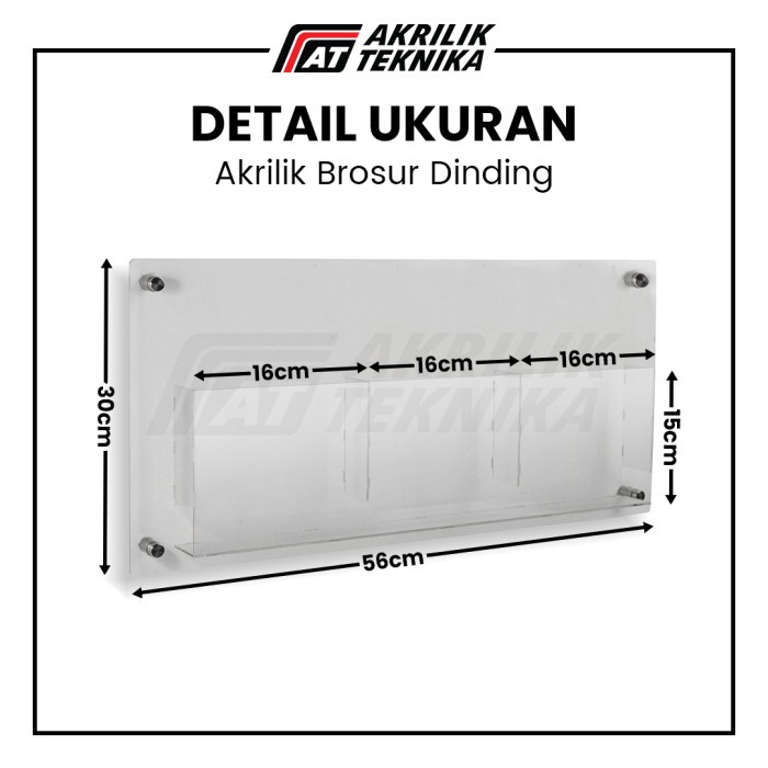 

BARANG TERLARIS Tempat Brosur Dinding Akrilik / Acrylic Flyer Holder - 3 Baris A5