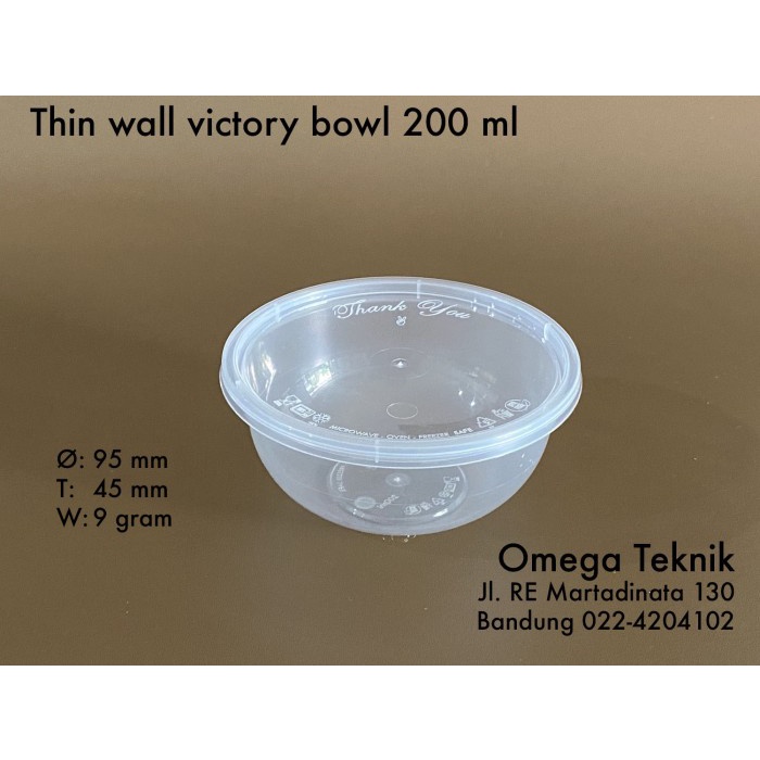 JTTOP" THINWALL 200 ML MANGKOK PLASTIK BULAT OVAL MURAH @500 PCS GROSIR