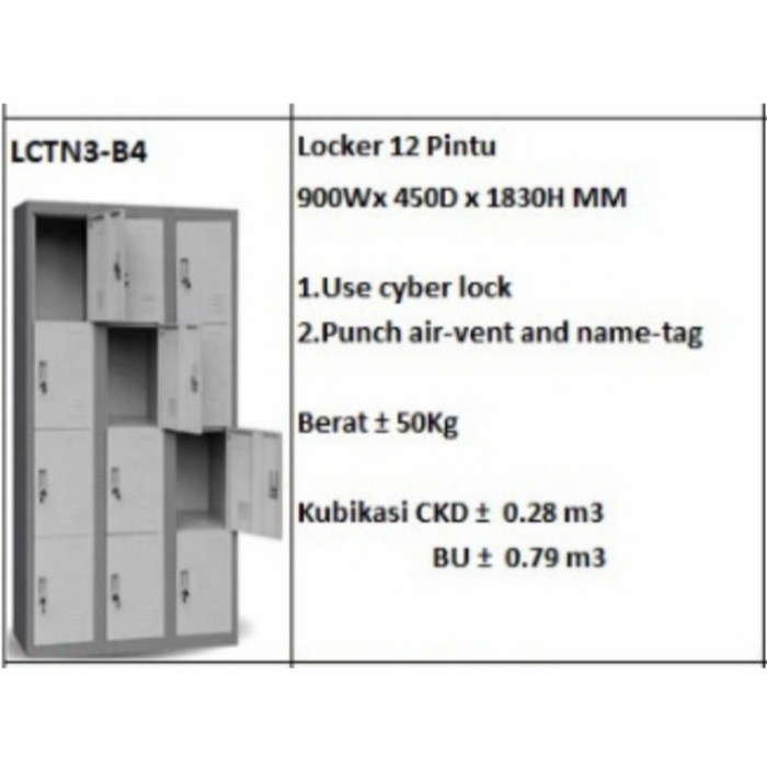 

BARANG TERLARIS Lokker besi / Locker 12 pintu TOP LCTN3-B4