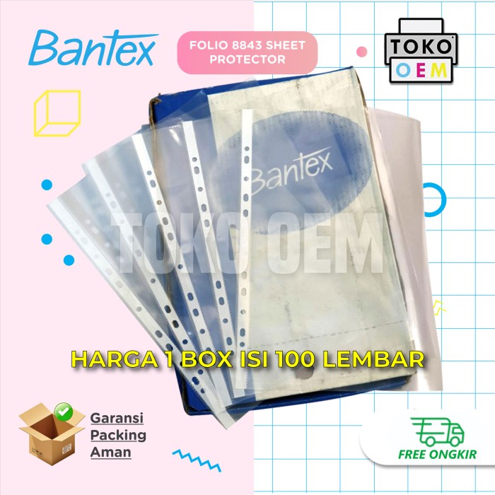 

BARANG TERLARIS BANTEX SHEET PROTECTOR 8843 PP POCKET ISI 100 LEMBAR UKURAN F4 FOLIO