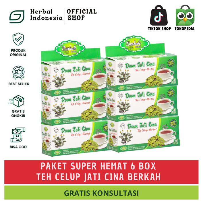 

Paket Super 6 Box Teh Celup Jati Cina Berkah Pakai Kemasan Good Quality