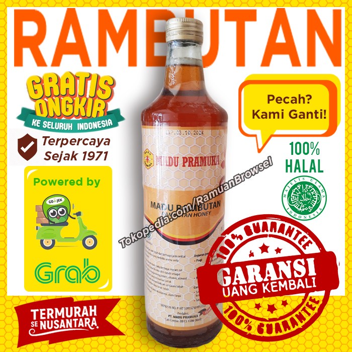 

BARANG TERLARIS Madu Pramuka alami Rambutan (Rambutan Honey) 650 ml