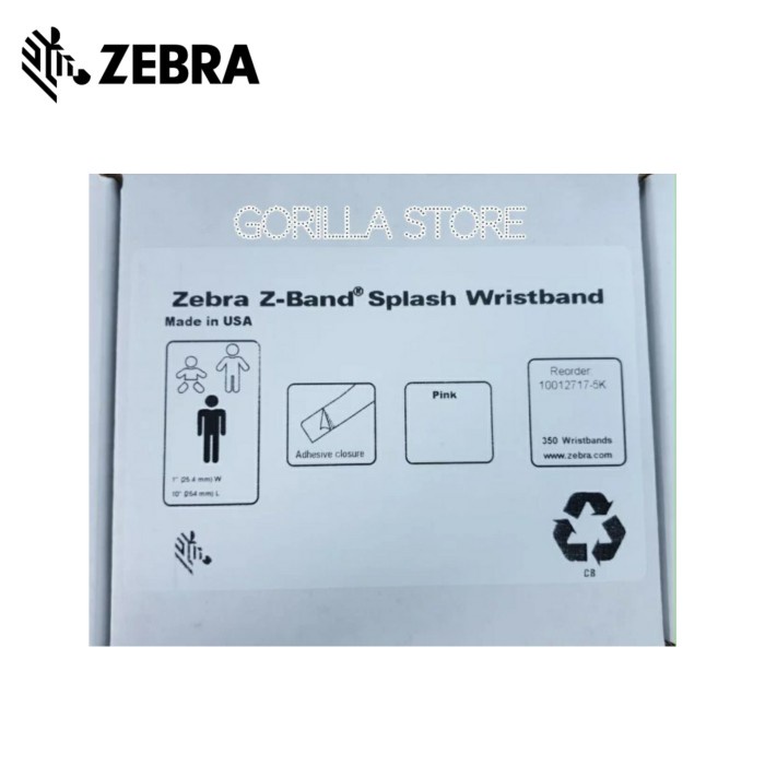 Terbatas Zebra Wristband Cartridge - Gelang Pasien (1 Catridge)