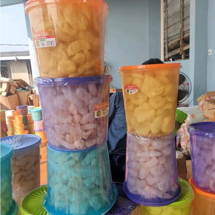 

kerupuk kulit sapi toples 5liter dapat 3 rasa