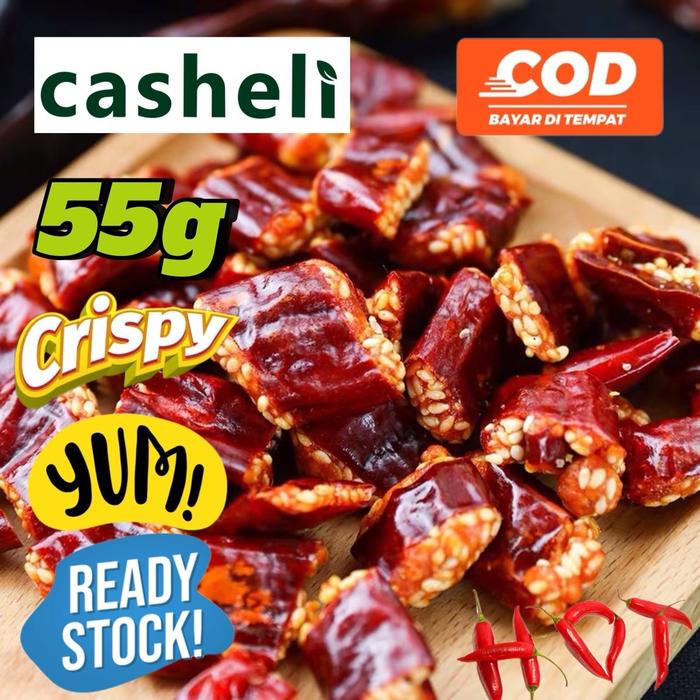 

casheli Crispy Chili Fried Chili Pedas Melintir Snack Keripik Food Cemilan Manis Spicy Camilan