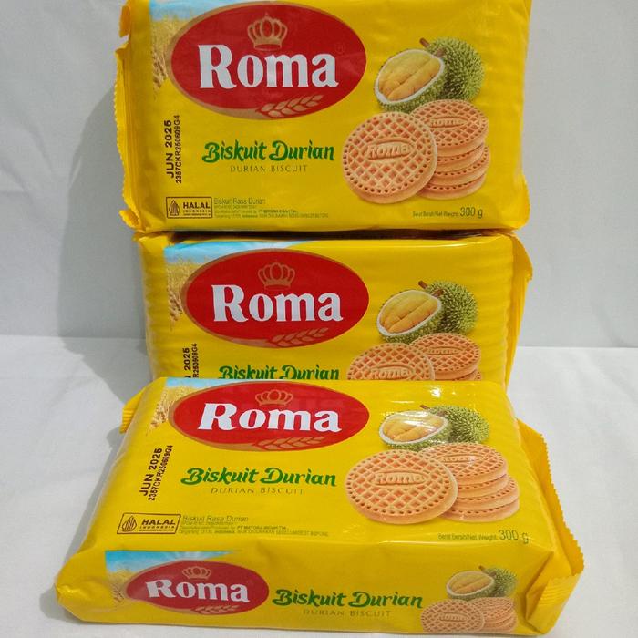 

Roma biskuit durian paket 3pcs @ 300g biskuit rasa durian Snack