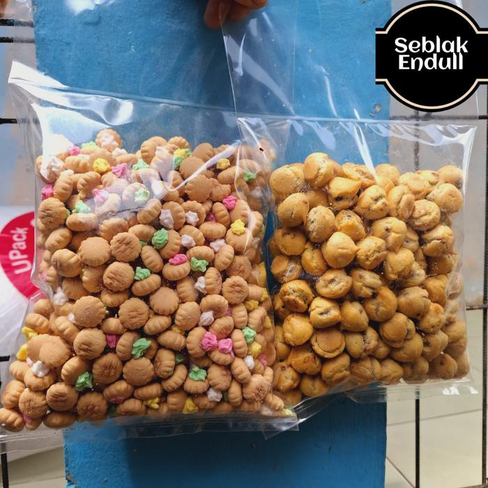 

{ PAKET BUNDLE 2PCS} KUE SOES MICKY COKLAT LIMER 500GR & KUE JADUL GEMROSE KERUCUT MONAS 500GR