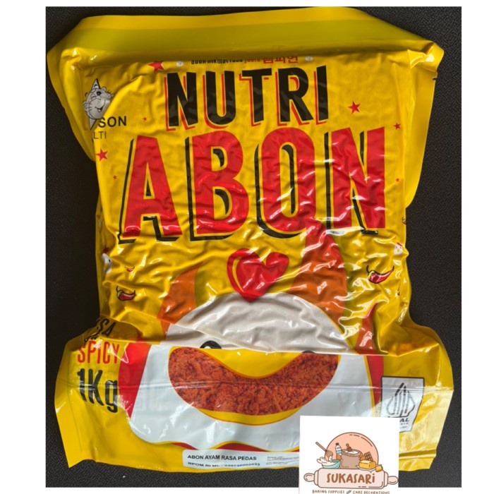 

SALE !!! NUTRI ABON AYAM SPICY PEDAS 1KG CHICKEN FLOSS TIGERSON BREAD TOPPING READYY